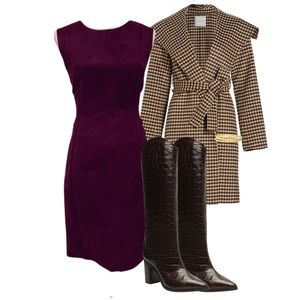 Calvin Klein Purple Faux Suede Shift Dress